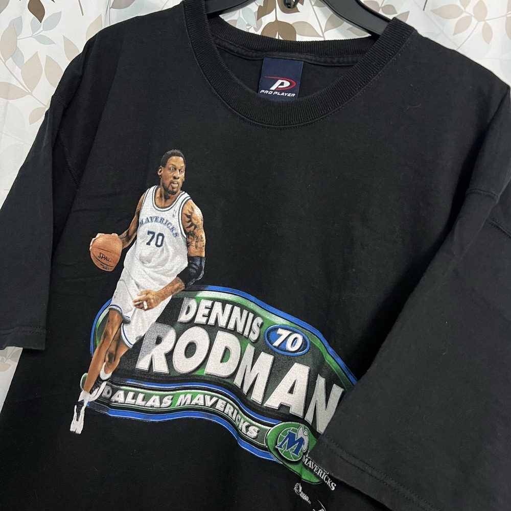 Vintage Pro Player Dallas Mavericks Dennis Rodman NBA Shirt Black Size XL